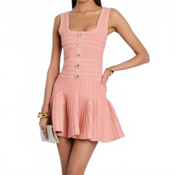 RETROFETE Dresses & Skirts - NEW RETROFETE brooke bandage dress in metallic peche